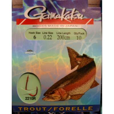 Gamakatsu Forellenhaken 2210R Gr.  8 200cm