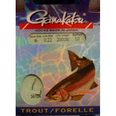 Gamakatsu Forellenhaken 3610N Gr.8 200cm