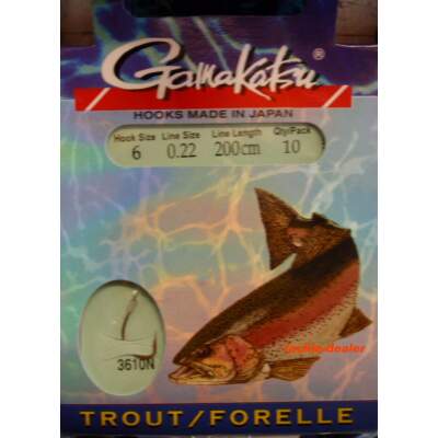 Gamakatsu Forellenhaken 3610N Gr.10 200cm