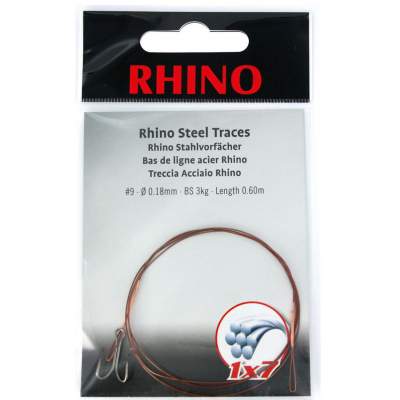 Rhino Stahlvorfach 1x7 Schlaufe/Zwilling 7kg  60cm