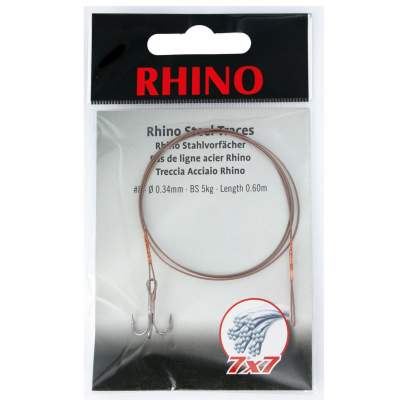 Rhino Stahlvorfach 7x7 Schlaufe/Drilling 5kg  60cm