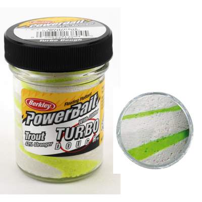 Berkley Powerbait Select Glitter Turbo Dough White Chatreuse
