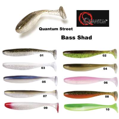 Quantum 4street Bass Shad 2,2" / 10 Stück 02 green pumpkin chartreuse