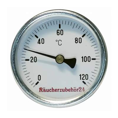 Räucherthermometer 120°C mit Eintauchhülse aus Messing