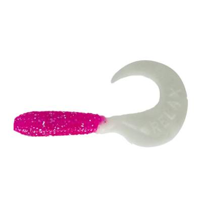 Relax Twister 2,5" 6cm pink silberglitter / weiß 372