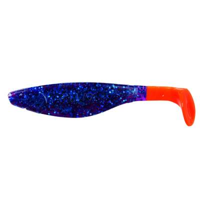 (4 Stück) 4" Relax Kopyto River 11cm 110 OT violett-transparent-glitter / orange tail