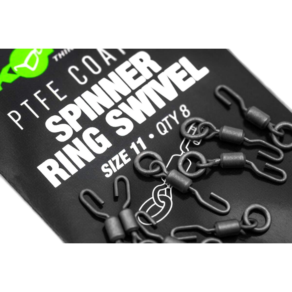 Korda Spinner Ring Swivel – Size 11 – 10-Pack – Black – KMW011