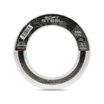 Fox Soft Steel Fleck Camo Leader 100m
