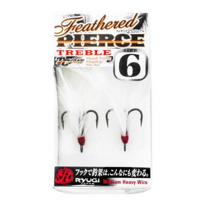 Ryugi Featherd Treble White | Black - Drilling mit Federn
